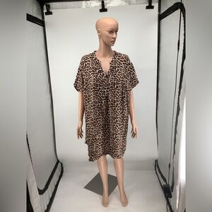Chic Animal Print Kaftan Top